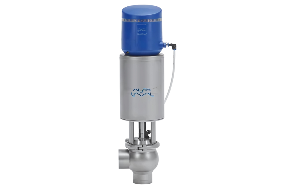 Unique SSV aseptic valve with ThinkTop V50 controller, ensuring hermetic sealing and protection for sterile processing.