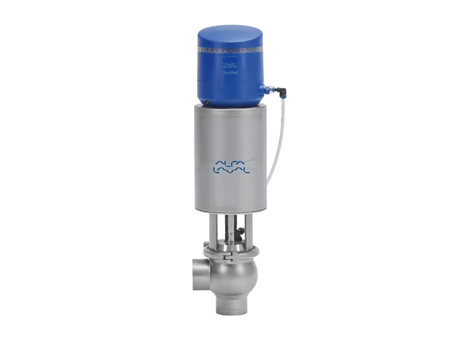 Unique SSV aseptic valve with ThinkTop V50 controller, ensuring hermetic sealing and protection for sterile processing.