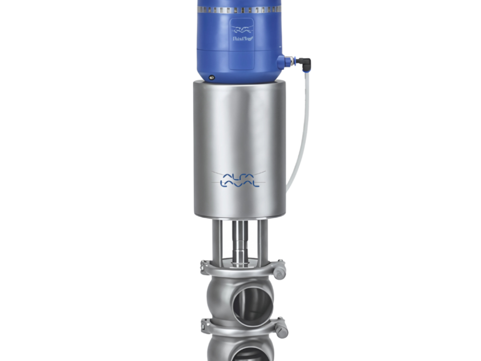 Unique SSV Tangential Valve by Alfa Laval, designed for tank openings and horizontal drains in space-restricted installations.